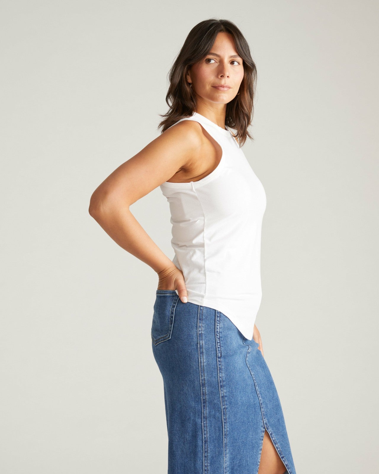 Universal Standard Cai High Neck Tank - White