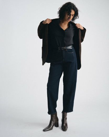 Universal Standard Dakota Cropped Barrel Leg Jeans - Dark Indigo