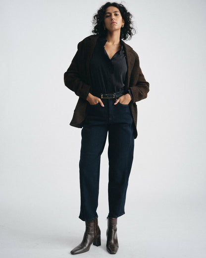 Universal Standard Dakota Cropped Barrel Leg Jeans - Dark Indigo