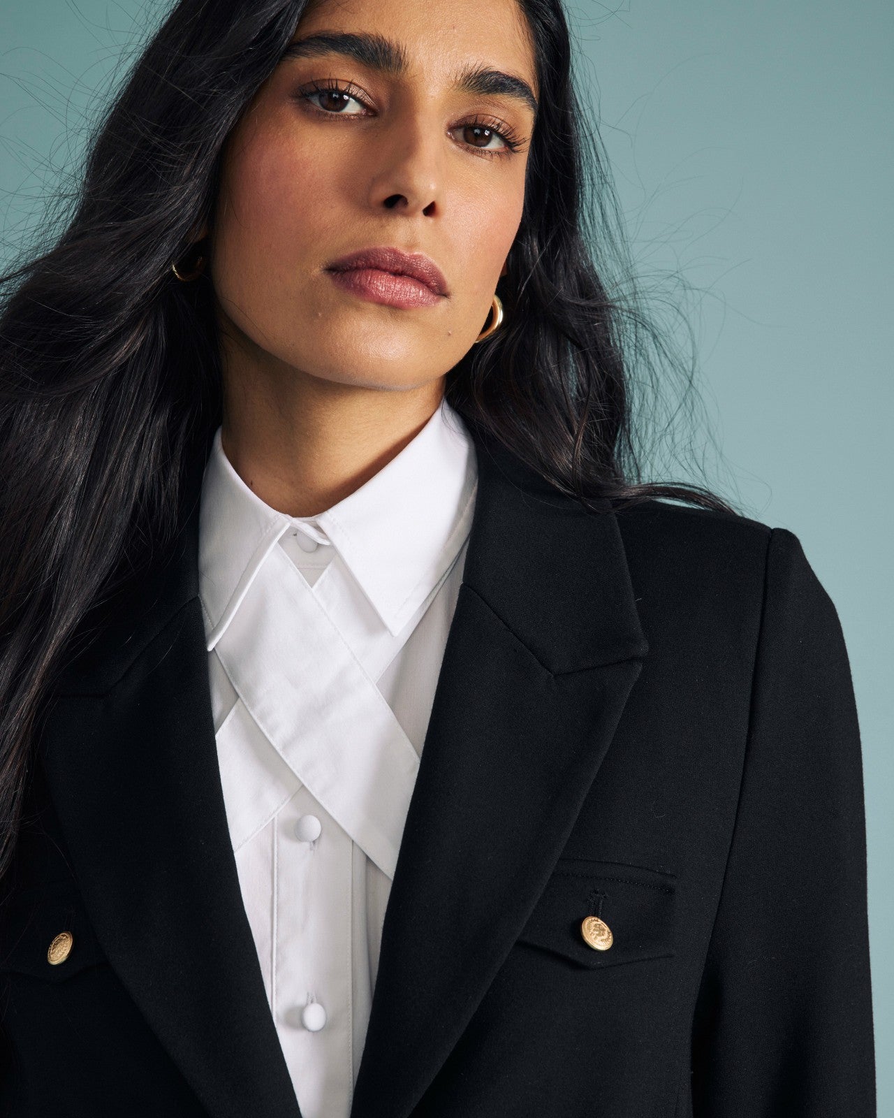 Universal Standard Janet Tie-Neck Cotton Poplin Shirt - White