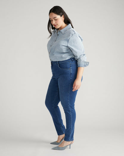 Universal Standard Seine High Rise Skinny Jeans 30 Inch - True Blue