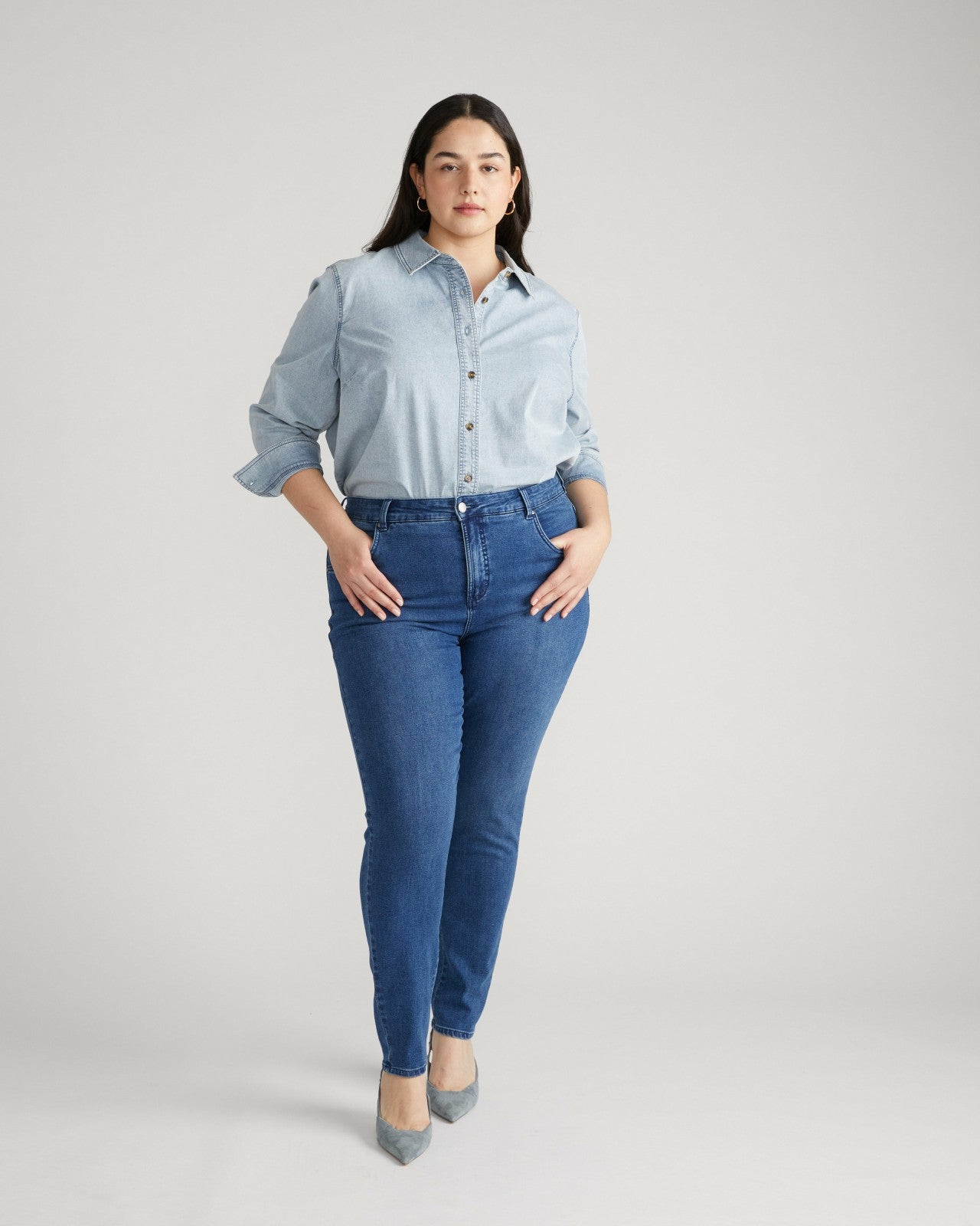 Universal Standard Seine High Rise Skinny Jeans 30 Inch - True Blue
