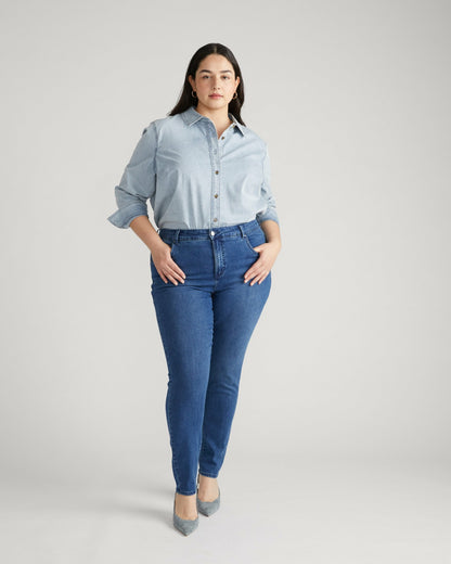 Universal Standard Seine High Rise Skinny Jeans 30 Inch - True Blue