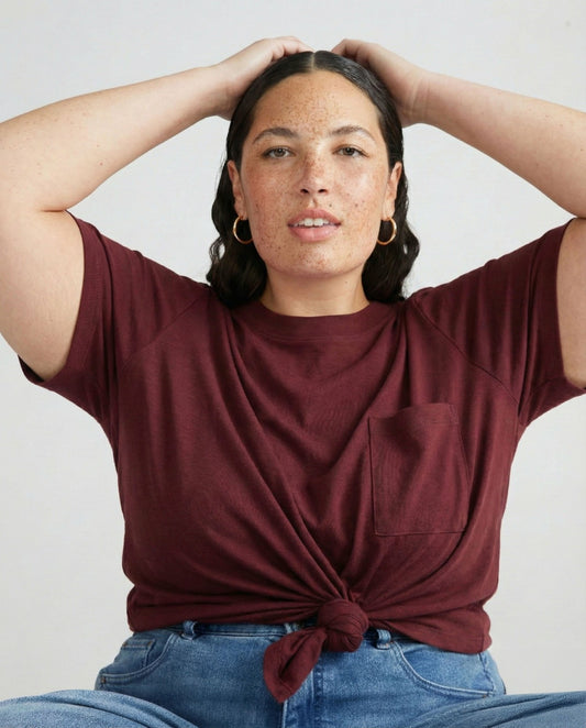 Universal Standard Garcon Tee - Black Cherry