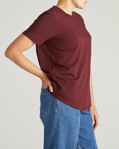 Universal Standard Garcon Tee - Black Cherry