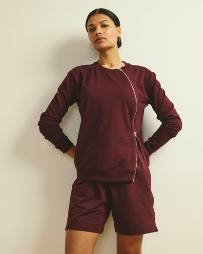 Universal Standard Hayes Sweatshorts - Black Cherry