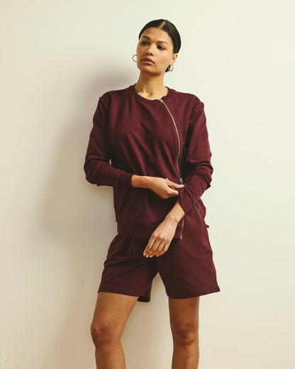 Universal Standard Hayes Sweatshorts - Black Cherry