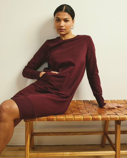 Universal Standard Bree Sweatshirt Dress - Black Cherry