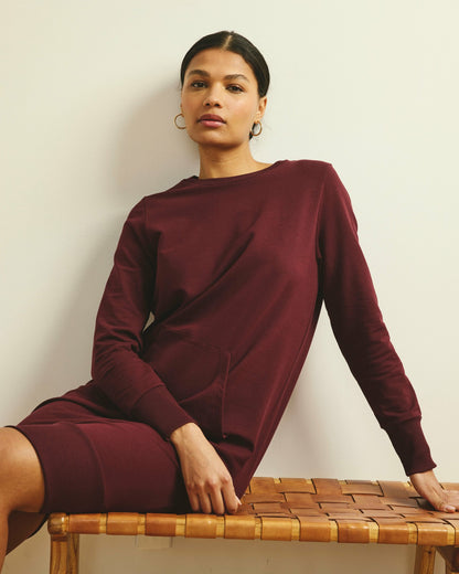 Universal Standard Bree Sweatshirt Dress - Black Cherry