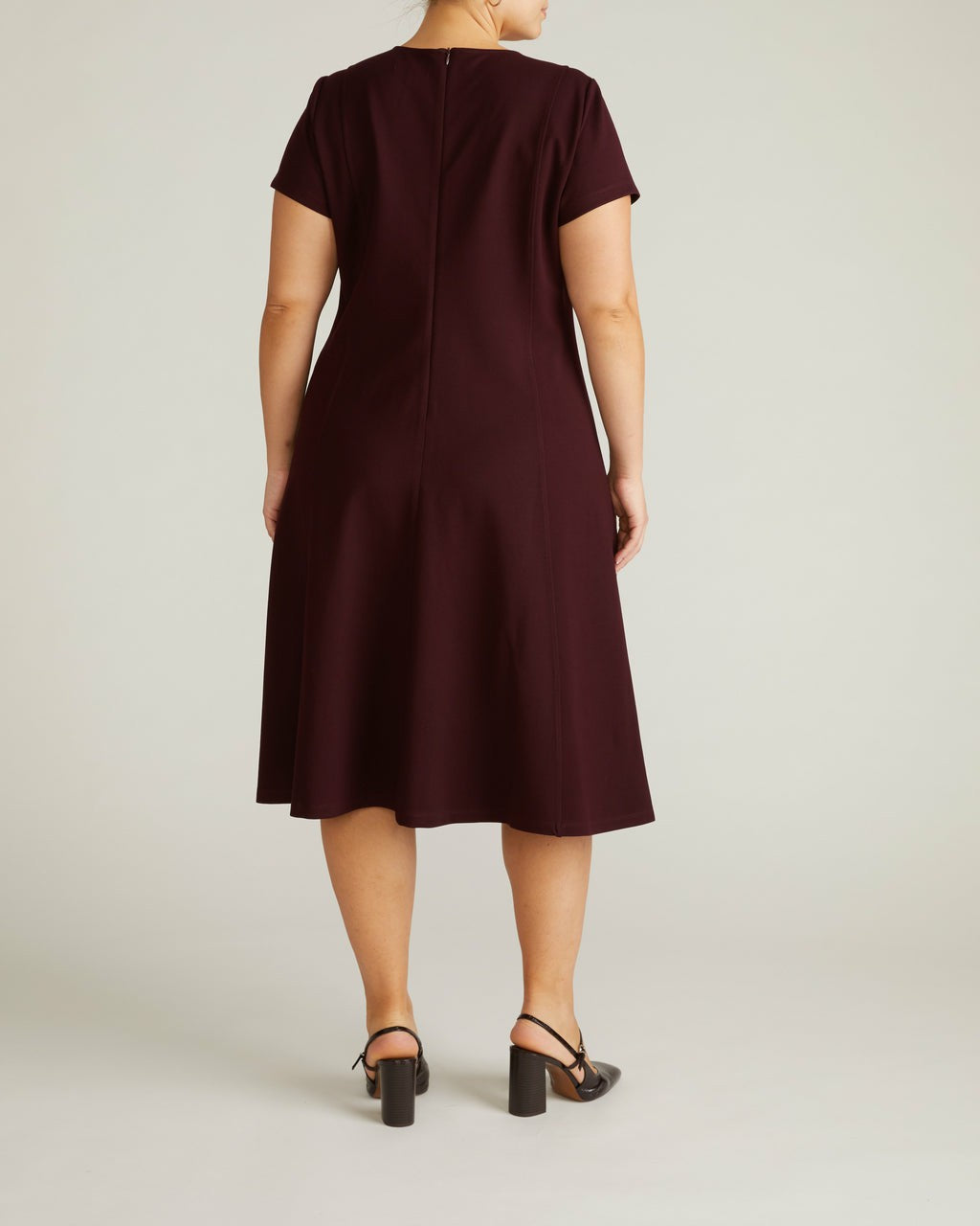 Universal Standard Lucinda Ponte Midi Dress - Black Cherry