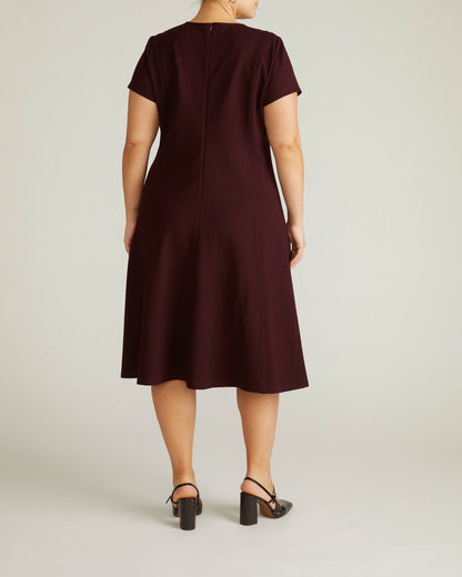 Universal Standard Lucinda Ponte Midi Dress - Black Cherry