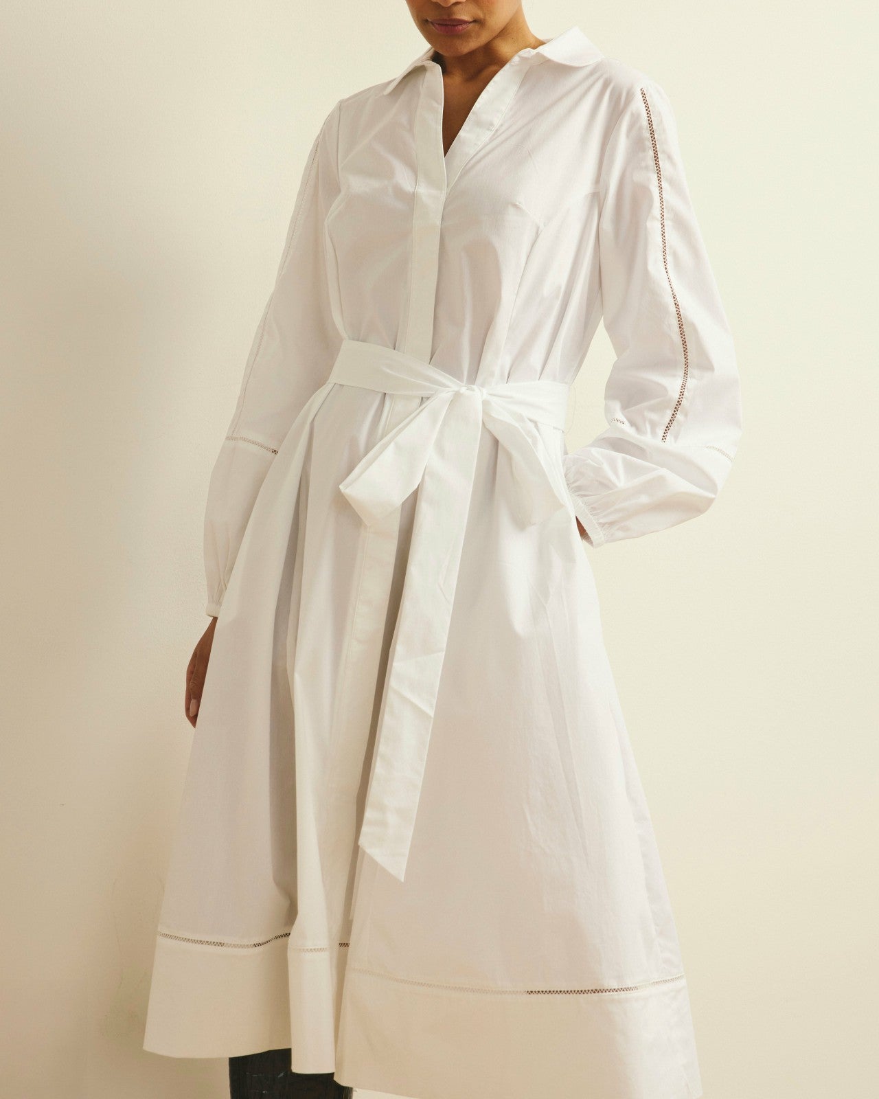 Universal Standard Claire Stretch Poplin Shirtdress - White