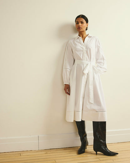 Universal Standard Claire Stretch Poplin Shirtdress - White