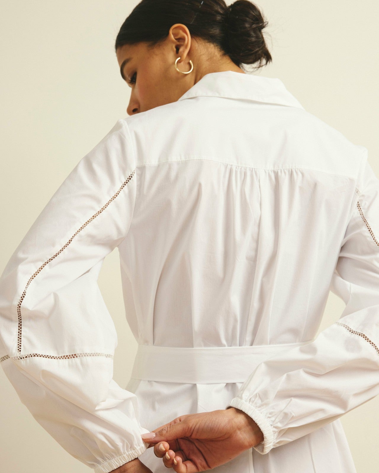 Universal Standard Claire Stretch Poplin Shirtdress - White