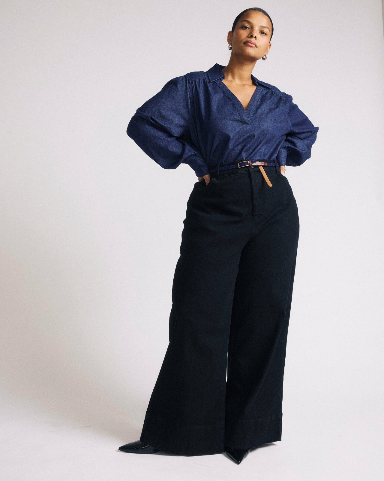 Universal Standard Carrie High Rise Wide Leg Jeans - Jet Black