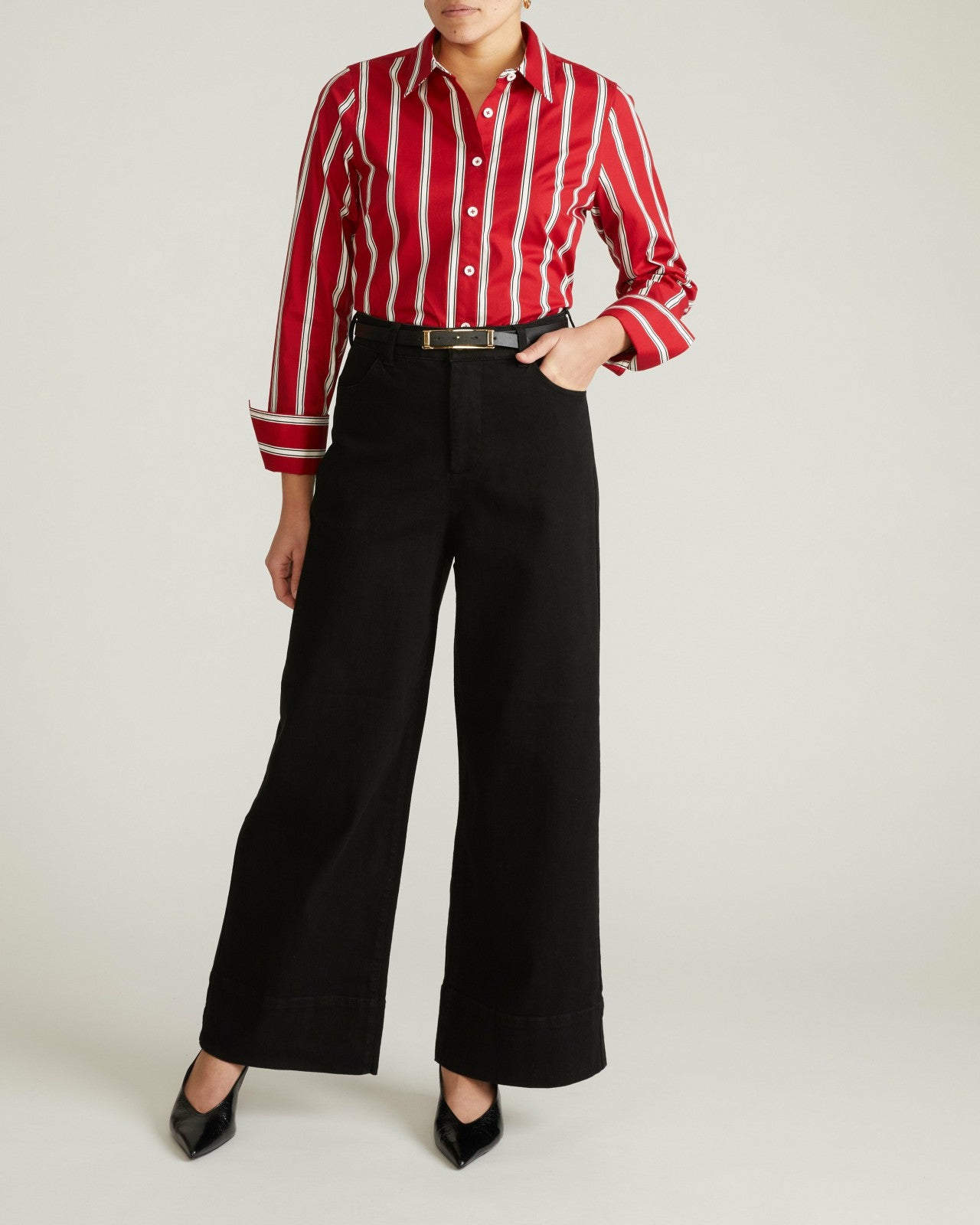 Universal Standard Carrie High Rise Wide Leg Jeans - Jet Black