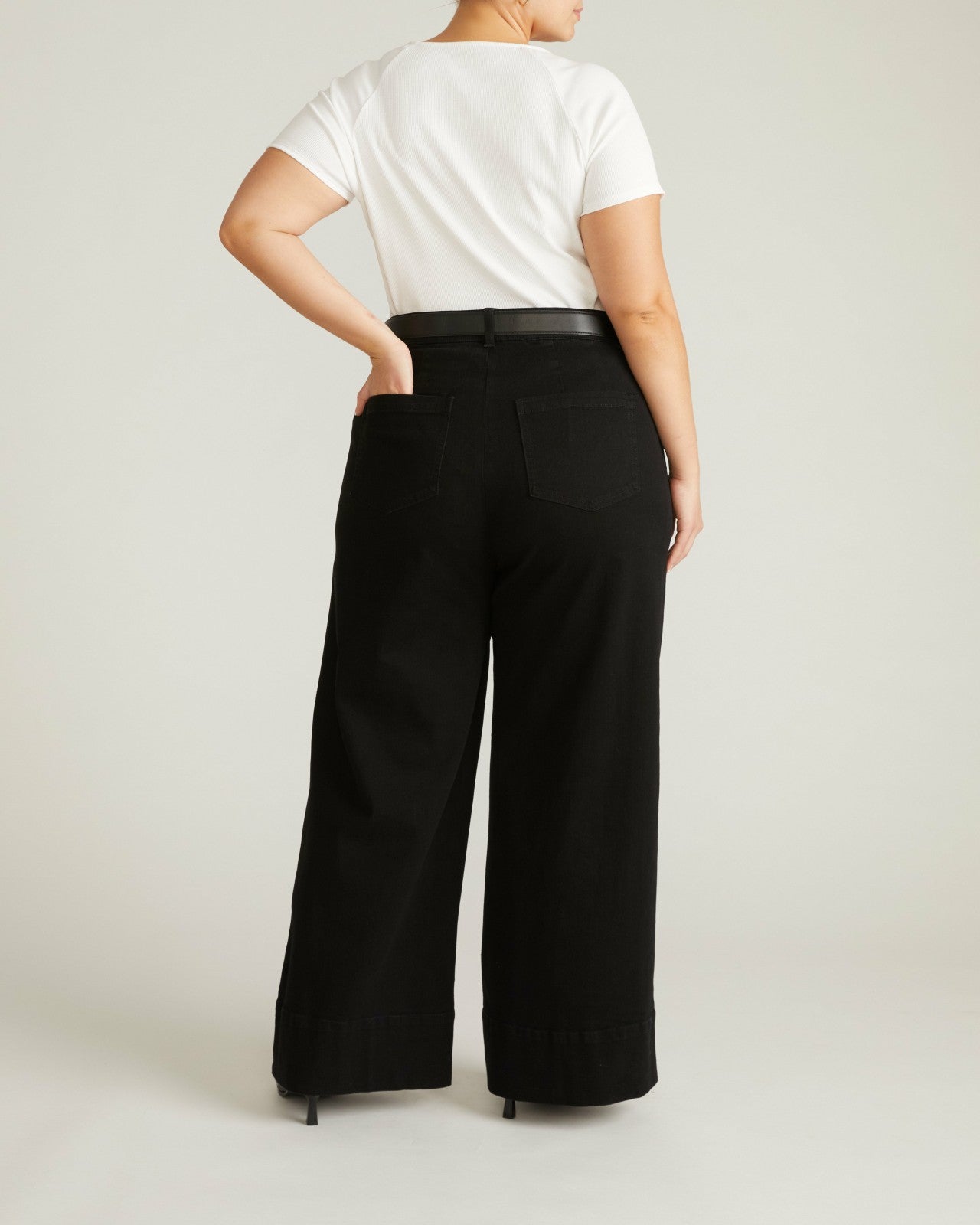 Universal Standard Carrie High Rise Wide Leg Jeans - Jet Black