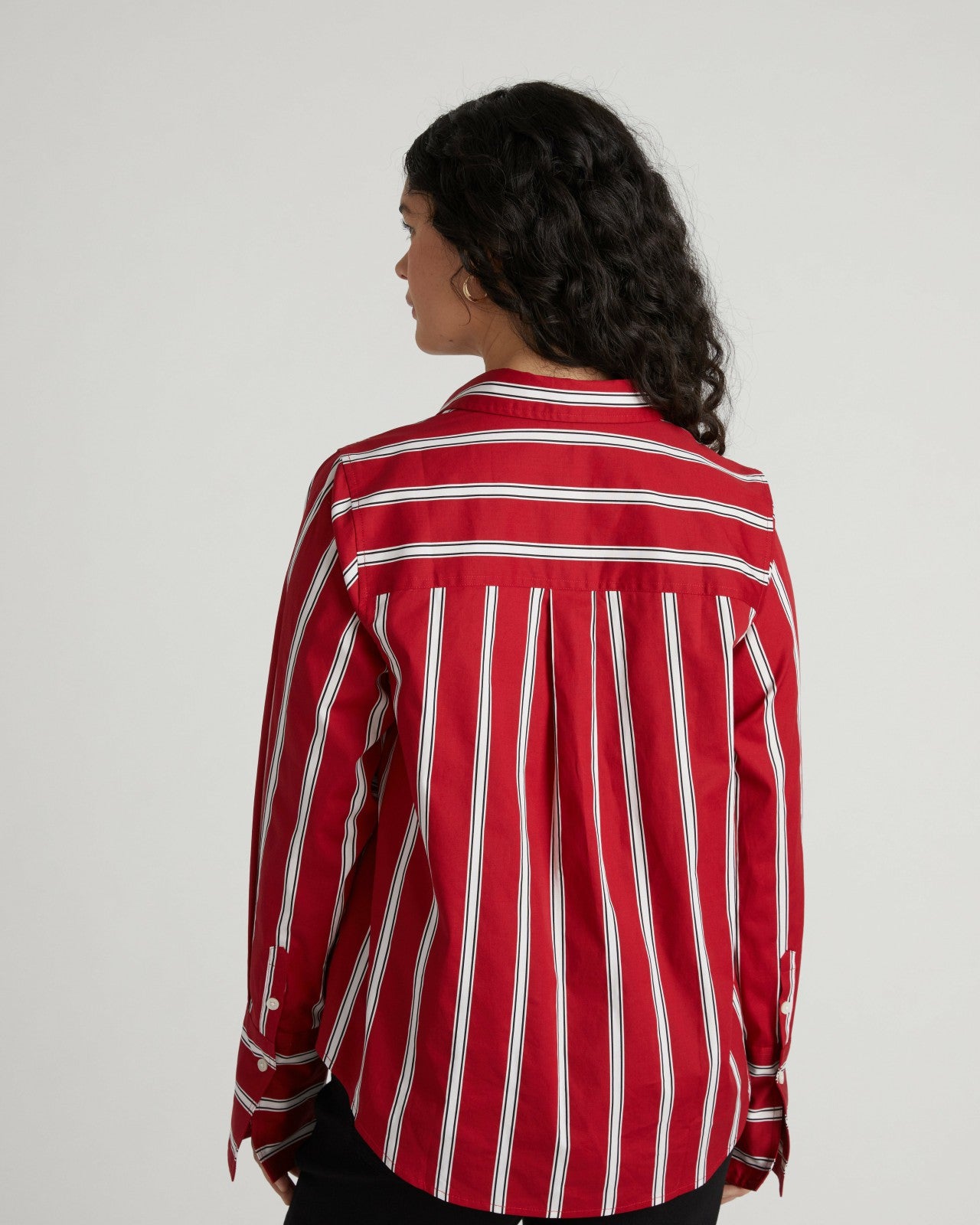 Universal Standard Henning x US Madison Shirt - Red/Black/White Stripe