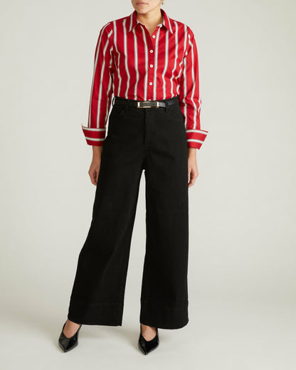 Universal Standard Henning x US Madison Shirt - Red/Black/White Stripe