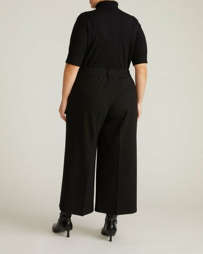 Universal Standard Cropped Wide Leg Ponte Pants - Black