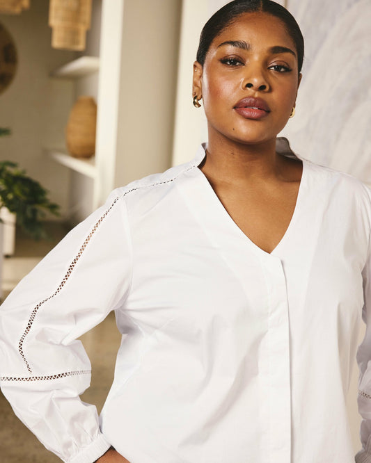 Universal Standard Saint-Honore Poplin Blouse - White