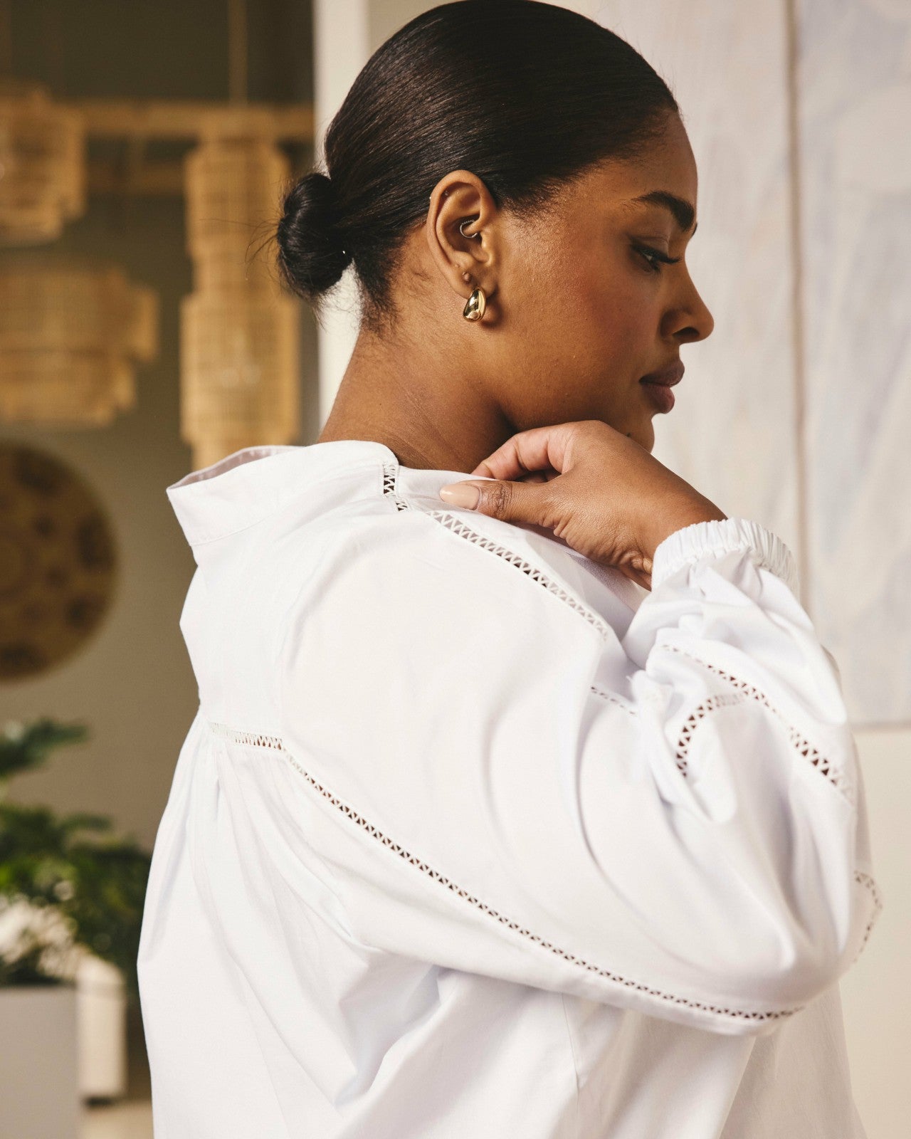 Universal Standard Saint-Honore Poplin Blouse - White