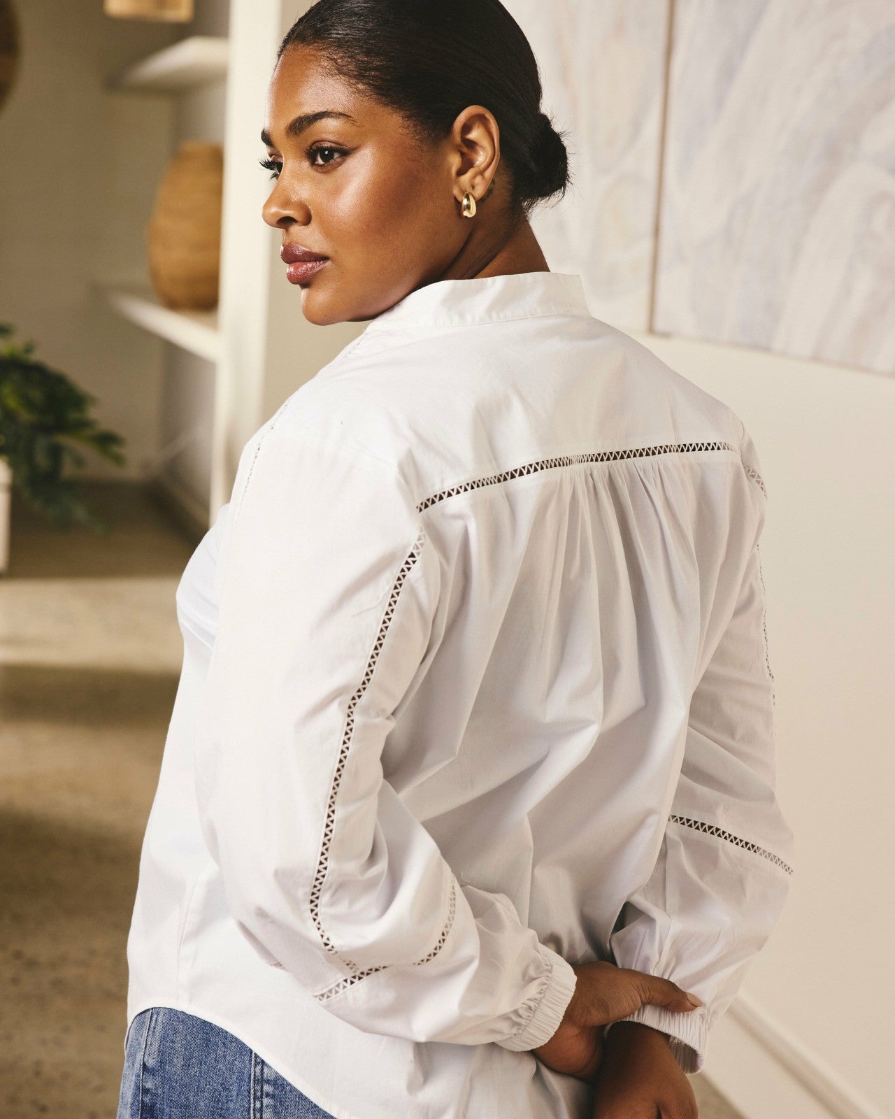 Universal Standard Saint-Honore Poplin Blouse - White