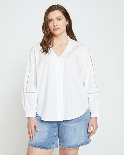 Universal Standard Saint-Honore Poplin Blouse - White