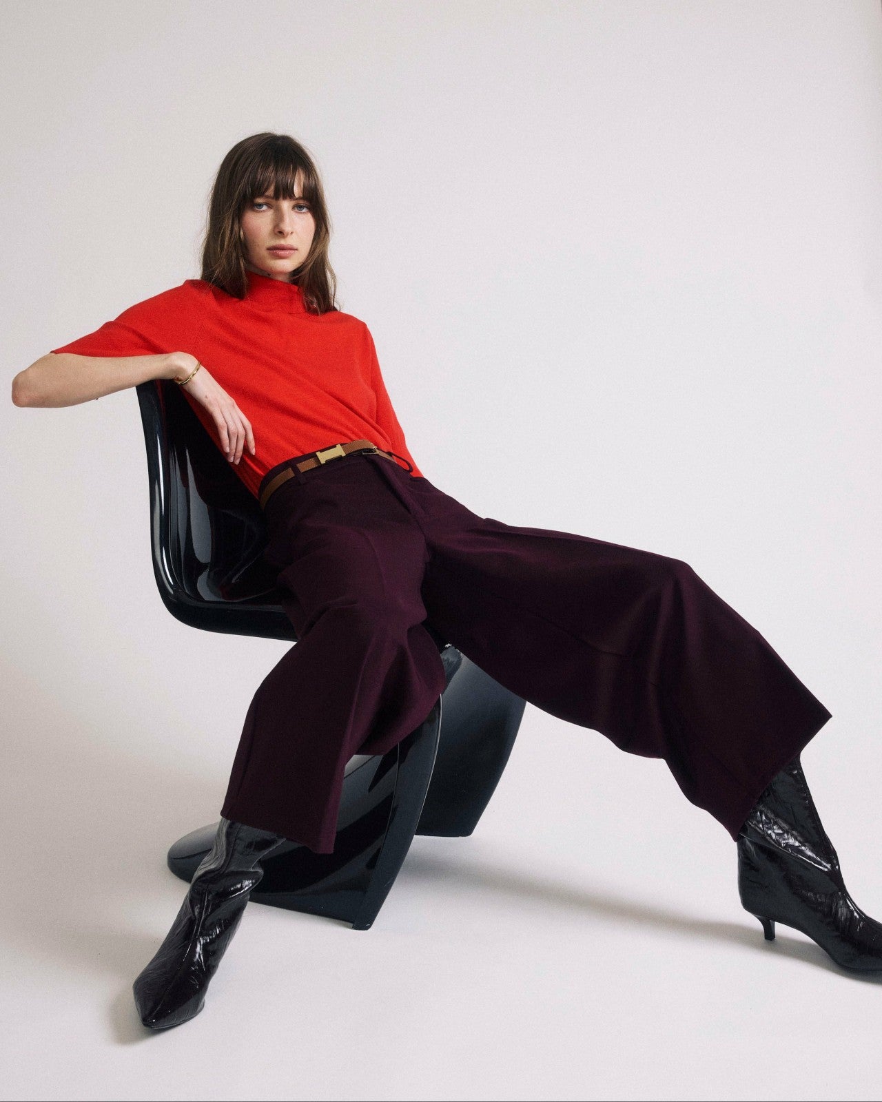Universal Standard Cropped Wide Leg Ponte Pants - Black Cherry