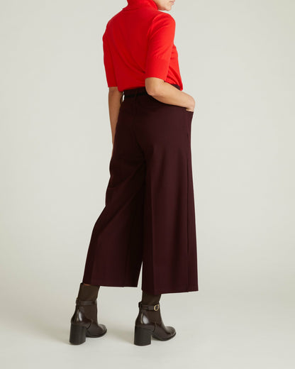 Universal Standard Cropped Wide Leg Ponte Pants - Black Cherry