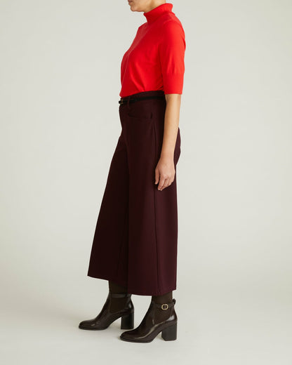 Universal Standard Cropped Wide Leg Ponte Pants - Black Cherry