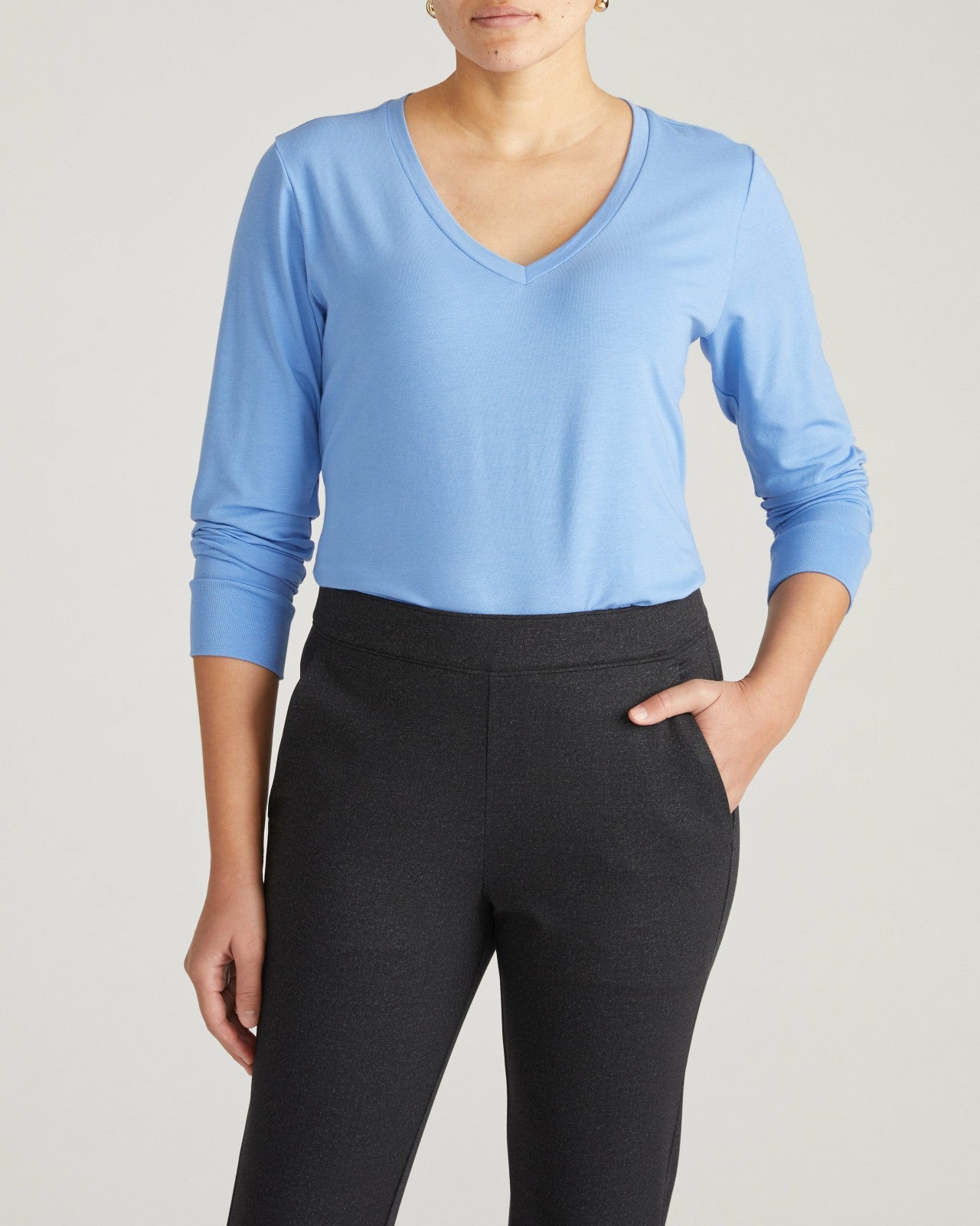 Universal Standard Long Sleeve V Rex - Seaside Blue
