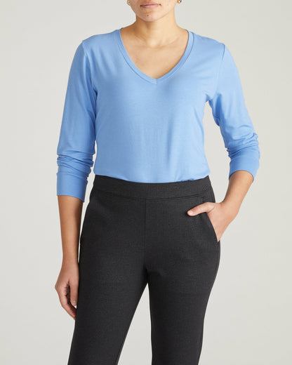 Universal Standard Long Sleeve V Rex - Seaside Blue