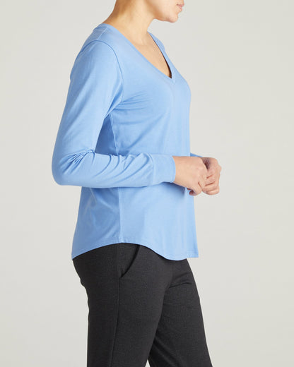 Universal Standard Long Sleeve V Rex - Seaside Blue