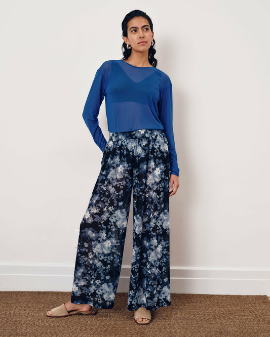 Universal Standard Thames Mesh Pants - Tumbling Bouquet Print