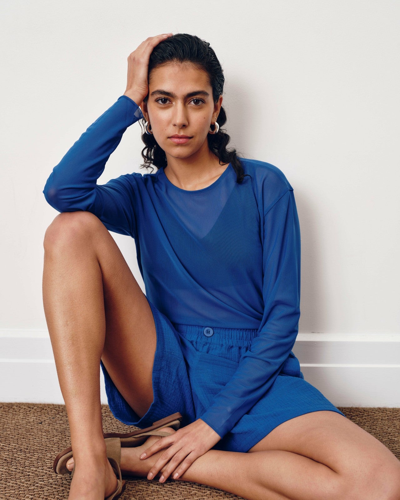 Universal Standard Luxe Cotton Gauze Beach Short - Ultramarine
