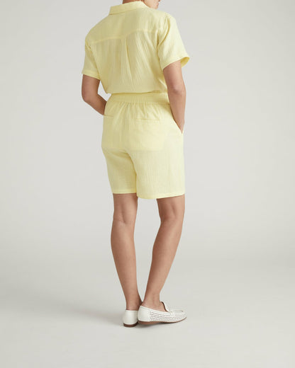 Universal Standard Luxe Cotton Gauze Beach Short - Pale Daffodil