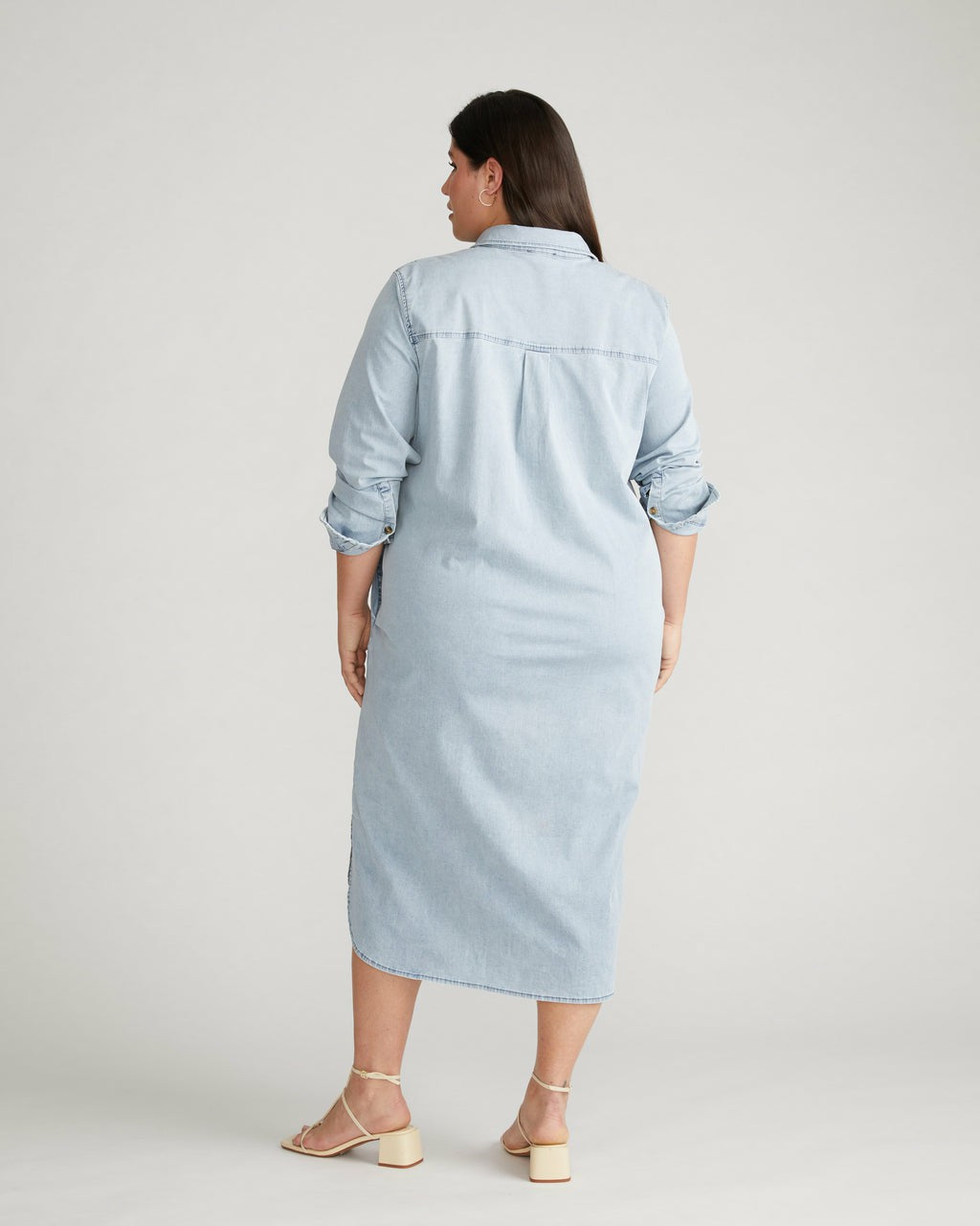Universal Standard Odeon Stretch Cotton Chambray Shirtdress - Heritage Blue