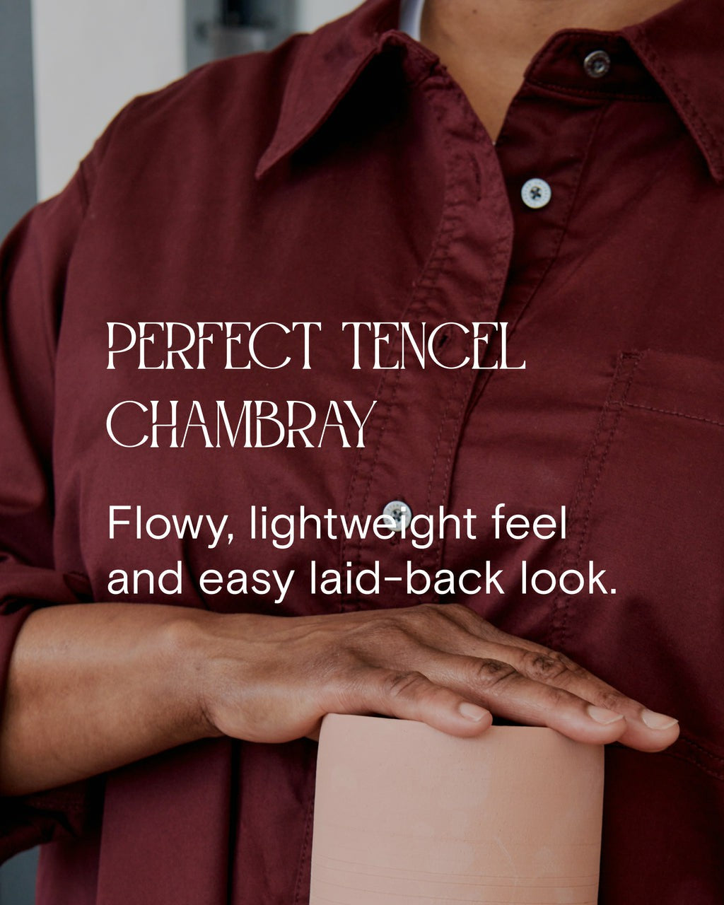 Universal Standard Perfect Tencel Chambray Sleeveless Shirt - Midnight Blue
