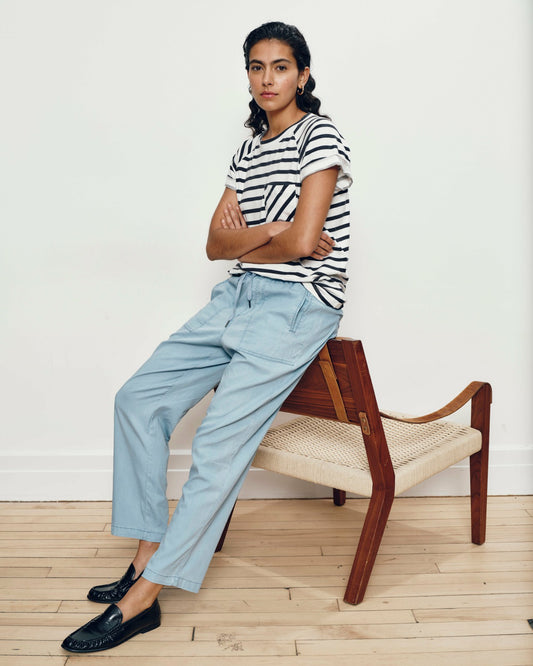 Universal Standard Perfect Tencel Chambray Off-Duty Pants - Morning Blue