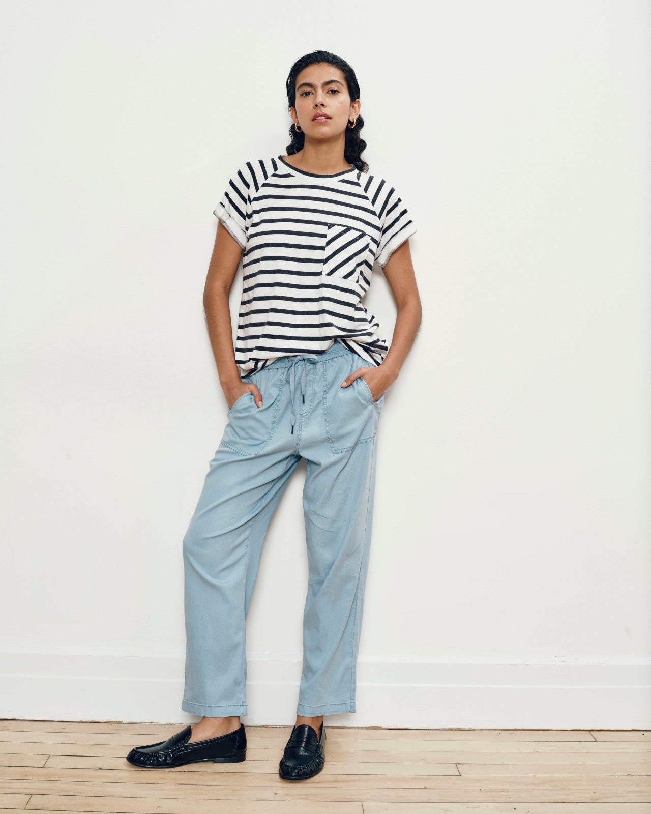 Universal Standard Perfect Tencel Chambray Off-Duty Pants - Morning Blue