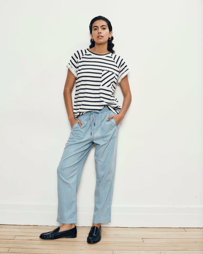 Universal Standard Perfect Tencel Chambray Off-Duty Pants - Morning Blue