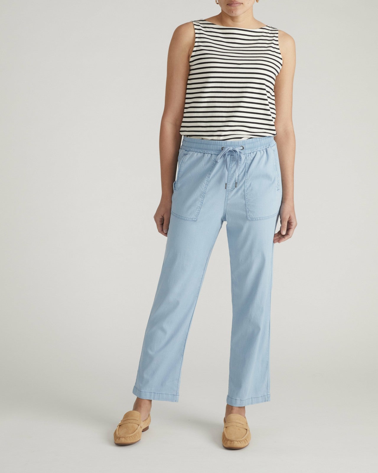Universal Standard Perfect Tencel Chambray Off-Duty Pants - Morning Blue