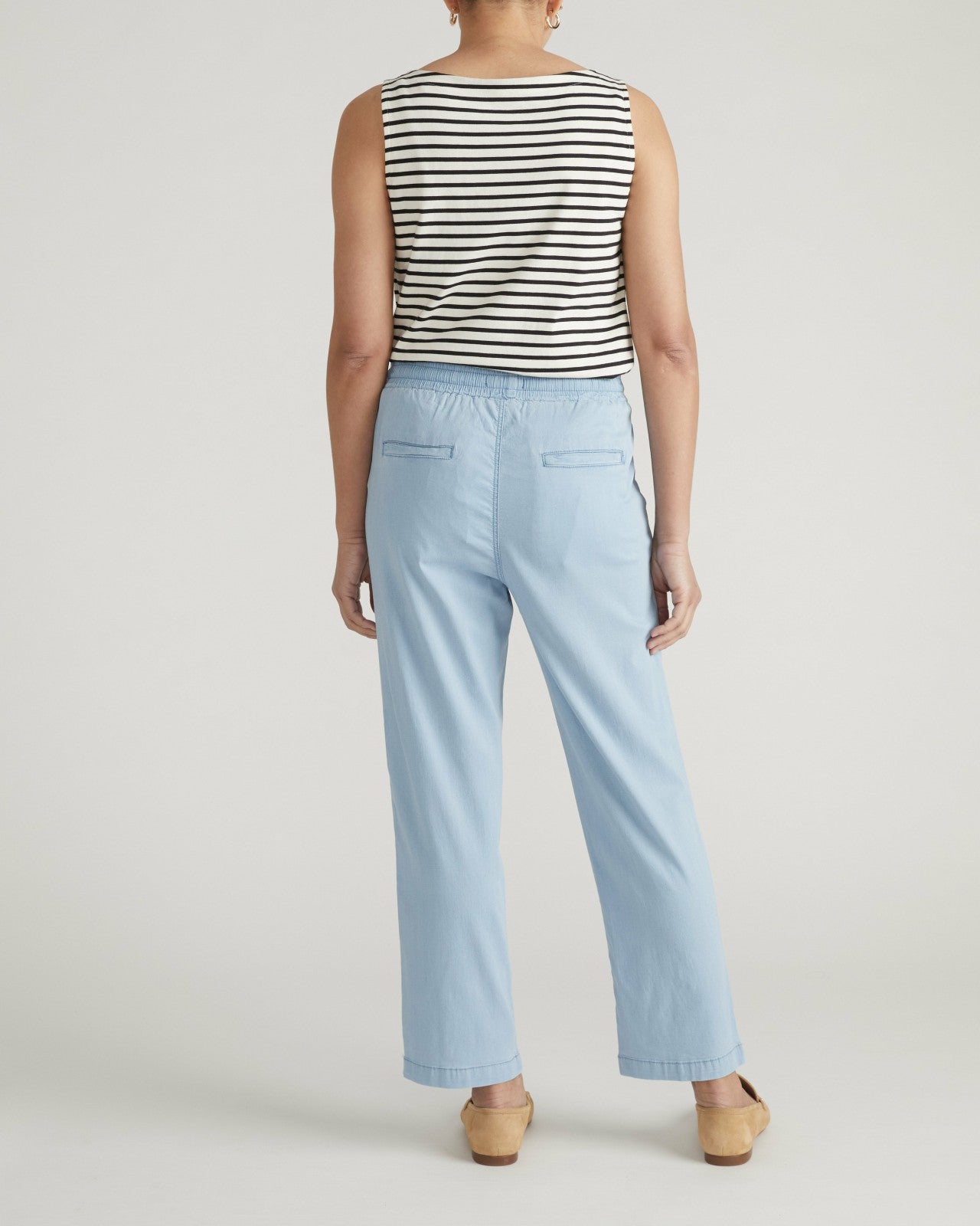 Universal Standard Perfect Tencel Chambray Off-Duty Pants - Morning Blue