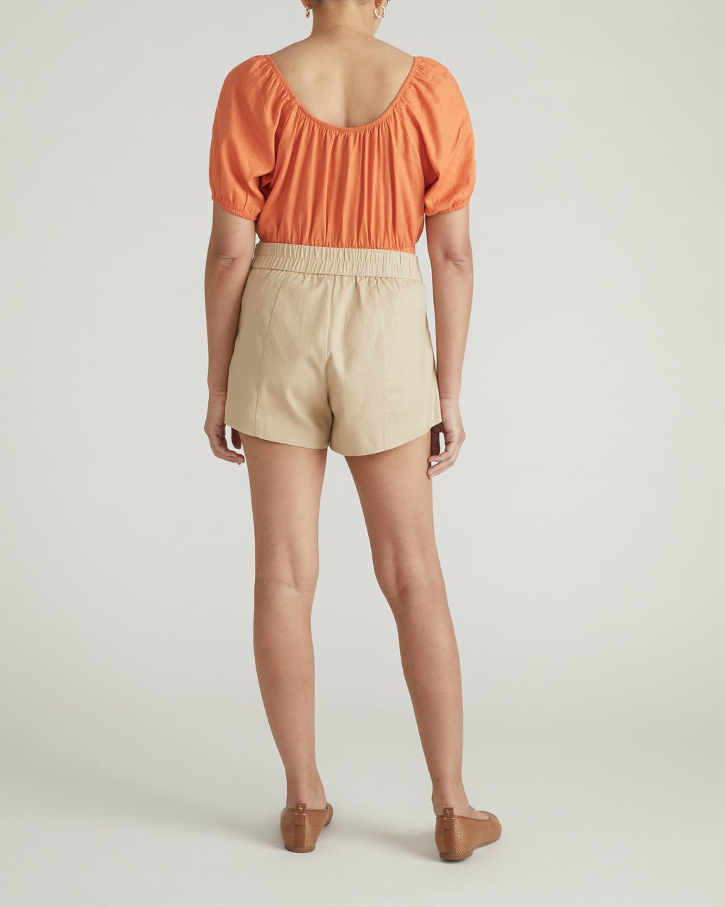 Universal Standard Coastal Linen Blend Shorts - Danish Coffee