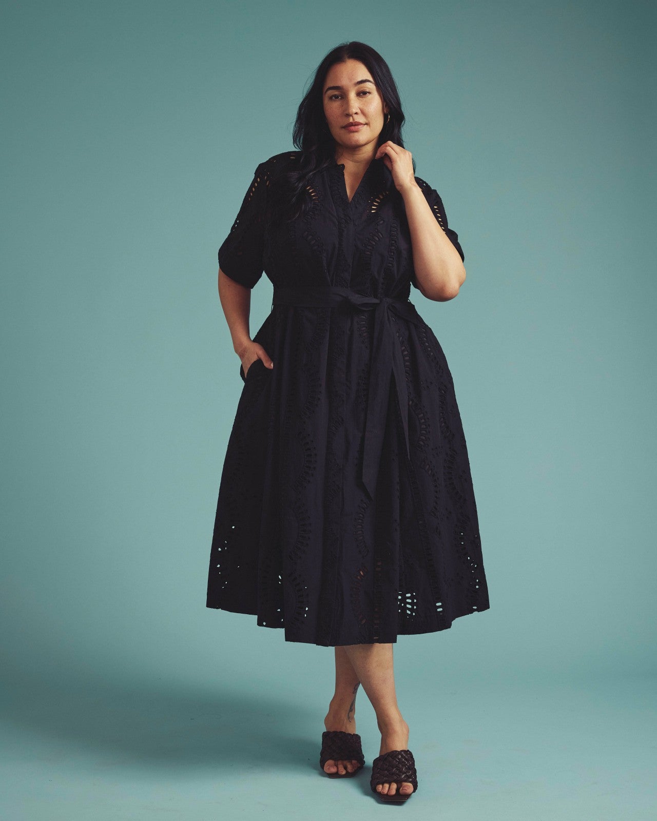 Universal Standard Tina Cotton Poplin Shirtdress - Black