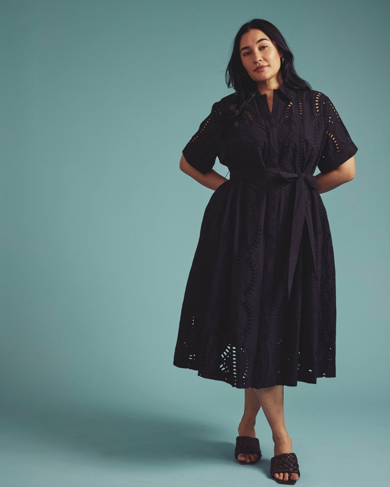 Universal Standard Tina Cotton Poplin Shirtdress - Black