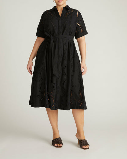 Universal Standard Tina Cotton Poplin Shirtdress - Black