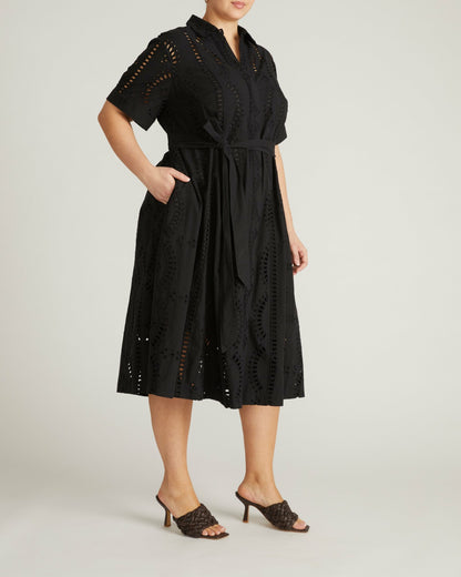 Universal Standard Tina Cotton Poplin Shirtdress - Black