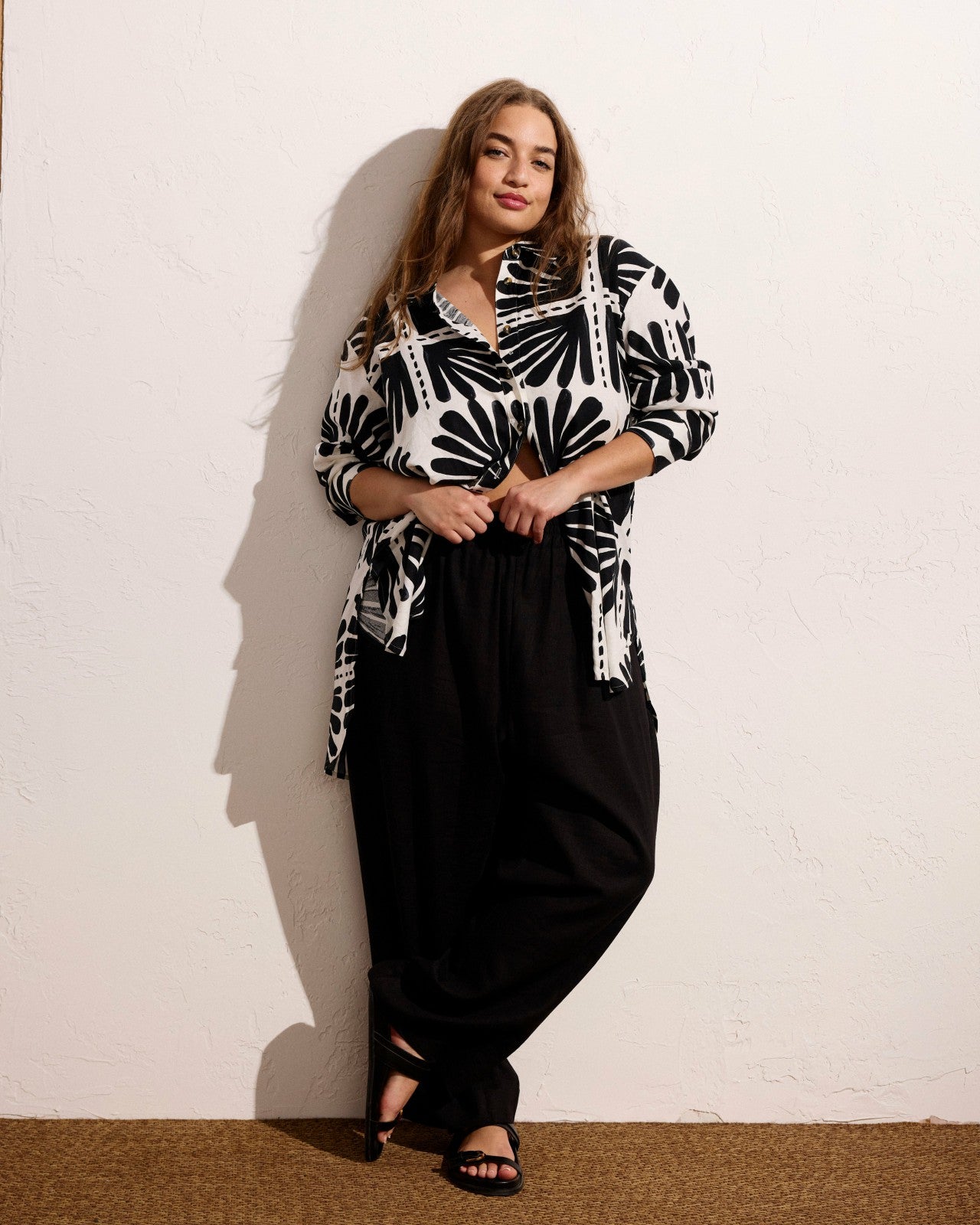Universal Standard Iris Linen Blend Easy Pull-On Pants - Black